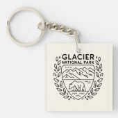 Glacier National Park Bear Emblem Schlüsselanhänger (Vorderseite)