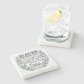 Glacier National Park Bear Emblem Steinuntersetzer (Seitenansicht)