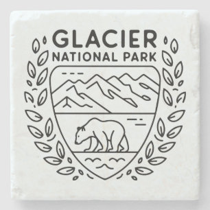 Glacier National Park Bear Emblem Steinuntersetzer