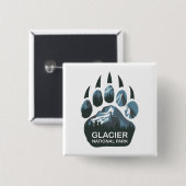 Glacier National Park Bear Paw Button (Vorne & Hinten)