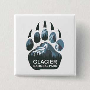 Glacier National Park Bear Paw Button