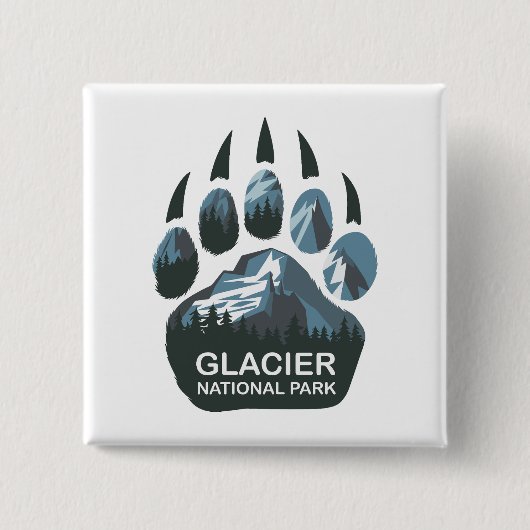 Glacier National Park Bear Paw Button (Vorderseite)