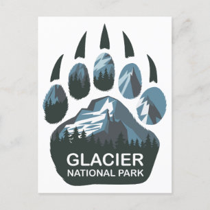 Glacier National Park Bear Paw Feiertagspostkarte