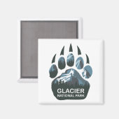 Glacier National Park Bear Paw Magnet (Vorderseite/Rückseite)