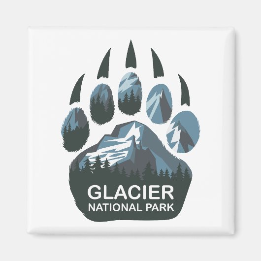 Glacier National Park Bear Paw Magnet (Vorne)