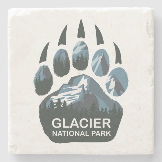 Glacier National Park Bear Paw Steinuntersetzer (Vorderseite)