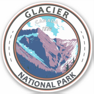 Glacier National Park Canada Travel Art Vintag Aufkleber