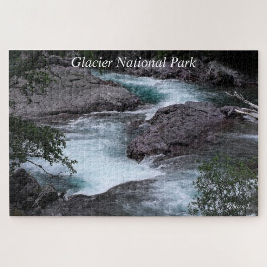 Glacier National Park Curving Stream Foto Puzzle (Horizontal)