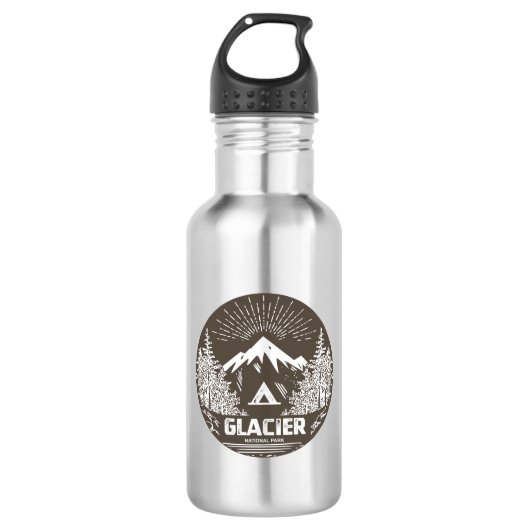 Glacier National Park Edelstahlflasche (Vorderseite)