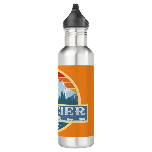 Glacier National Park Elch Edelstahlflasche (Rechts)