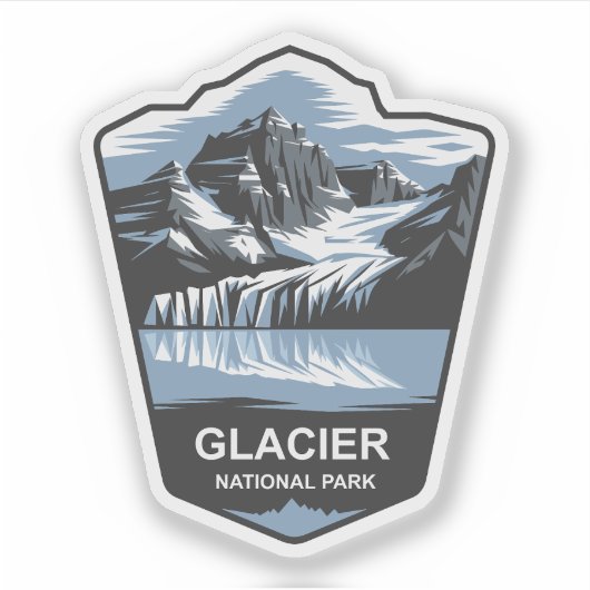 Glacier National Park Emblem Aufkleber (Vorderseite)