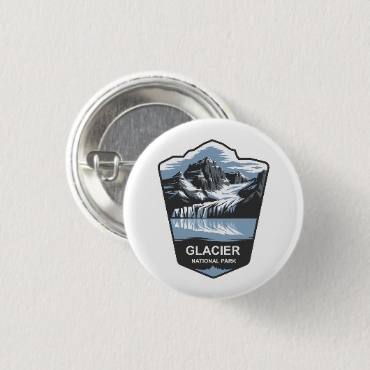 Glacier National Park Emblem Button (Vorne & Hinten)