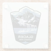 Glacier National Park Emblem Glasuntersetzer (Rückseite)