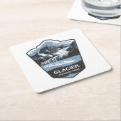 Glacier National Park Emblem Rechteckiger Pappuntersetzer (angewinkelt)