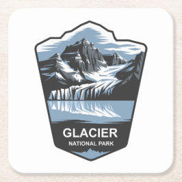 Glacier National Park Emblem Rechteckiger Pappuntersetzer