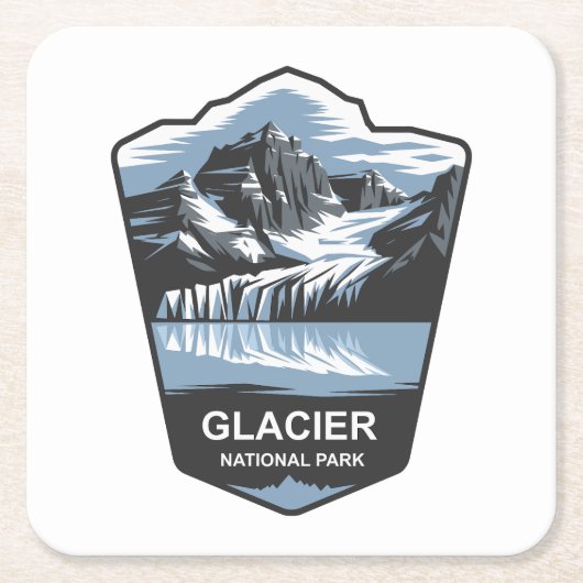 Glacier National Park Emblem Rechteckiger Pappuntersetzer (Vorderseite)