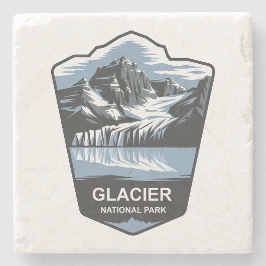 Glacier National Park Emblem Steinuntersetzer (Vorderseite)