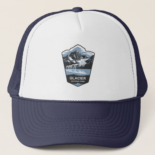 Glacier National Park Emblem Truckerkappe (Vorderseite)