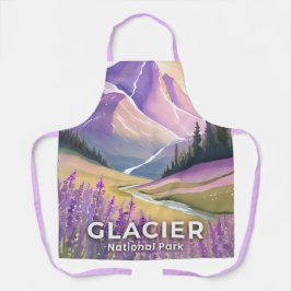 Glacier National Park | Frühlings-Lavendel-Aquarel Schürze