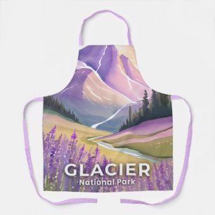 Glacier National Park   Frühlings-Lavendel-Aquarel Schürze