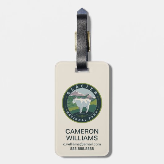 Glacier National Park Gepäckanhänger (Rückseite vertikal)