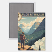 Glacier National Park Going-to-the-sun road Magnet (Vorderseite/Rückseite)
