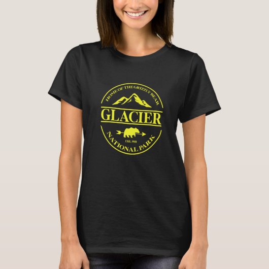 Glacier National Park Grizzly Bear Hiking Vacation T-Shirt (Vorderseite)