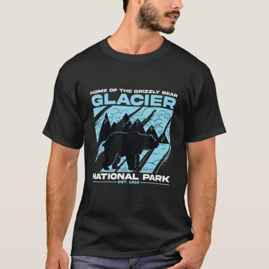 Glacier National Park Grizzly Bear Hiking Vacation T-Shirt (Vorderseite)