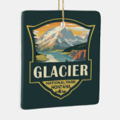 Glacier National Park Illustration Reisen Vintag Keramikornament (Rechts)