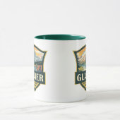 Glacier National Park Illustration Reisen Vintag Tasse (Zentrum)