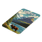 Glacier National Park Illustration Retro Decorativ Magnet (Linke Seite)