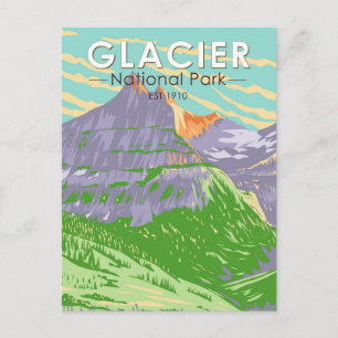 Glacier National Park im Frühling Montana Vintage Postkarte
