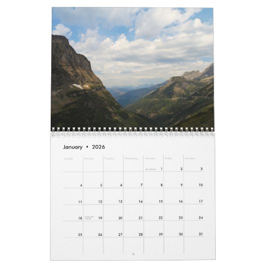 Glacier National Park Kalender (Jan 2026)