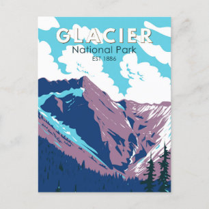 Glacier National Park Kanada Reise Kunst Vintage Postkarte