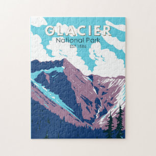 Glacier National Park Kanada Reise Kunst Vintage Puzzle