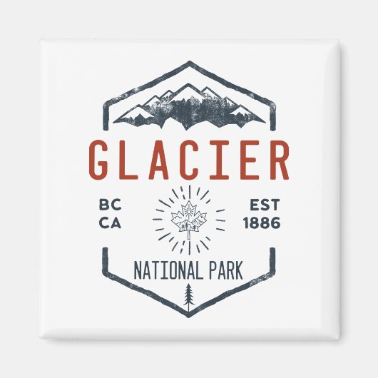 Glacier National Park Kanada Vintag Not leidend Magnet (Vorne)