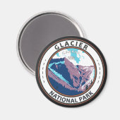 Glacier National Park Kanada Vintages Abzeichen Magnet (Vorderseite/Rückseite)