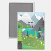 Glacier National Park Kühlschrank Magnet (Vorderseite/Rückseite)