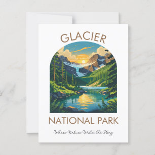 Glacier National Park Landschaftlich Postcard Postkarte