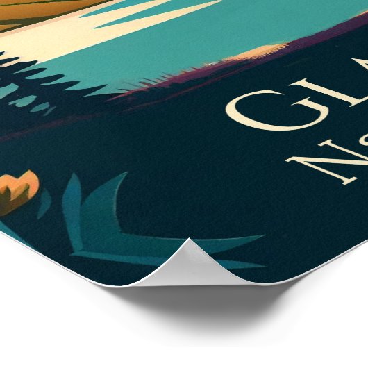 Glacier National Park Moderne Design Poster (Ecke)