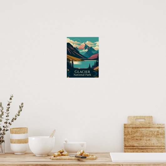 Glacier National Park Moderne Design Poster (Küche)