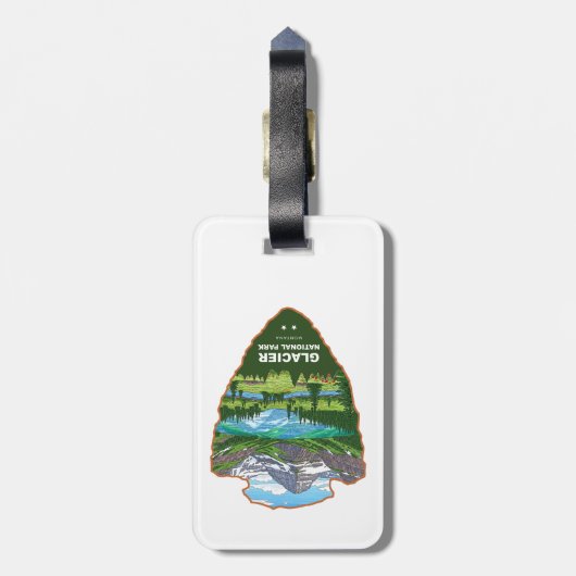 Glacier National Park Montana Arrowhead Gepäckanhänger (Rückseite vertikal)