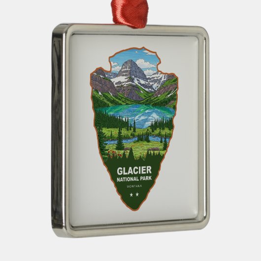 Glacier National Park Montana Arrowhead Ornament Aus Metall (Rechts)