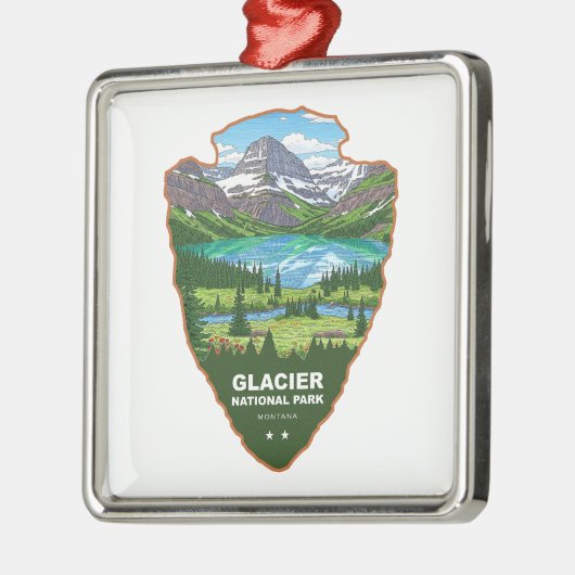 Glacier National Park Montana Arrowhead Ornament Aus Metall (Links)