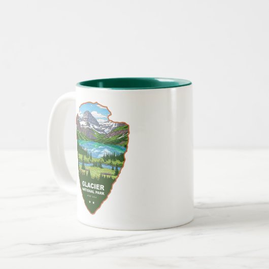 Glacier National Park Montana Arrowhead Zweifarbige Tasse (Vorderseite Links)