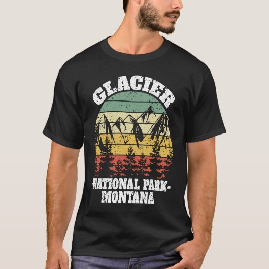Glacier National Park Montana Retro Vintage T-Shirt (Vorderseite)