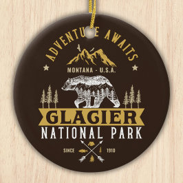 Glacier National Park Montana Timberland Scene Keramik Ornament