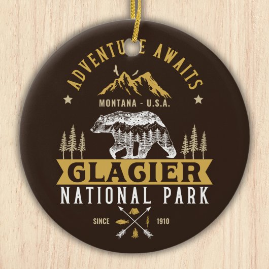 Glacier National Park Montana Timberland Scene Keramik Ornament