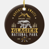 Glacier National Park Montana Timberland Scene Keramik Ornament (Hinten)