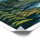 Glacier National Park Montana USA Travel Poster (Ecke)